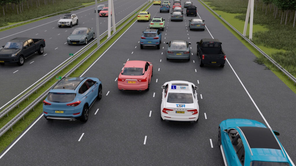 Rechts inhalen tijdens file