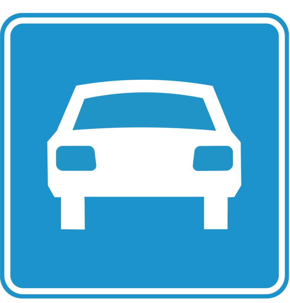 De autoweg verkeersbord