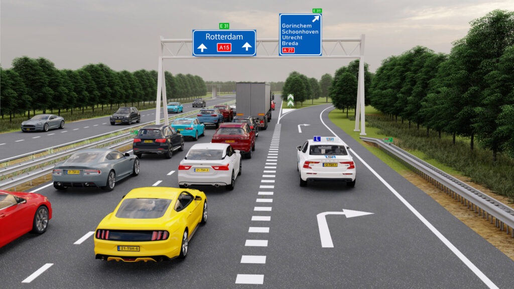 Uitvoegen rechts inhalen