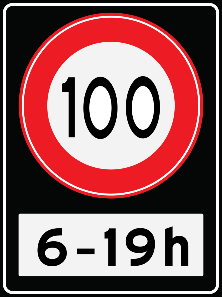 Tijdstip verkeersbord snelheid