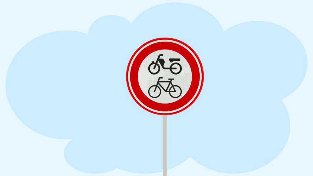 Gesloten voor bromfietsen, snorfietsen en gehandicaptenvoertuigen