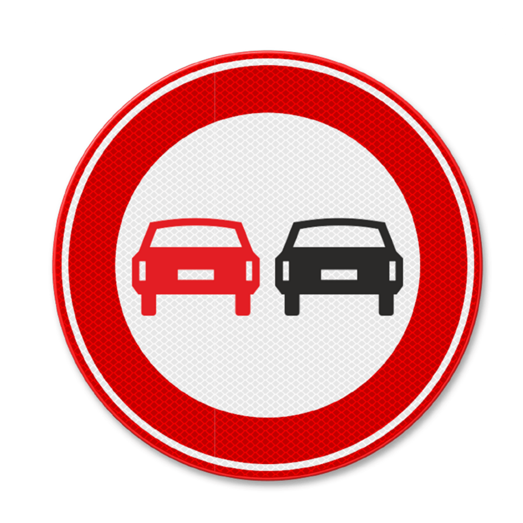 Inhaalverbod voor alle motorvoertuigen onderling