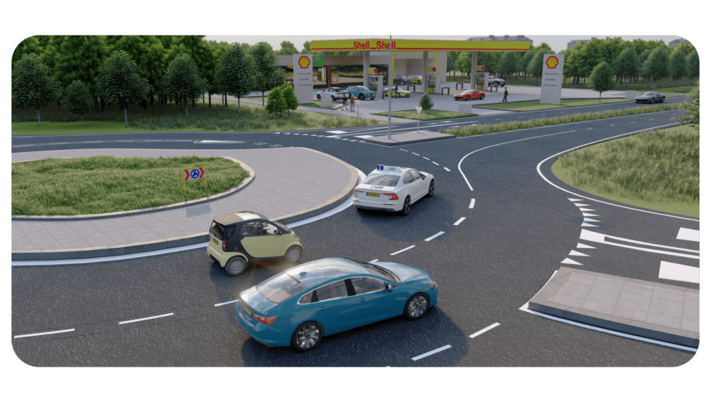 Rotonde rechts inhalen