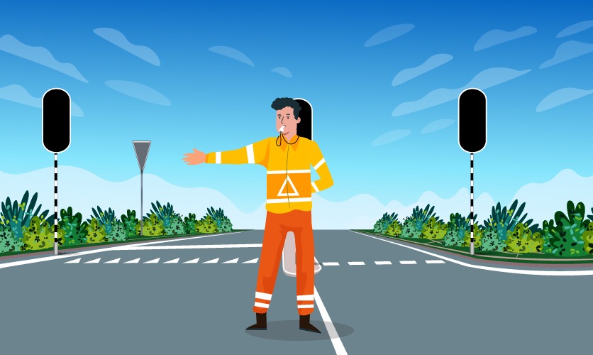 Stopteken voor verkeer van achteren