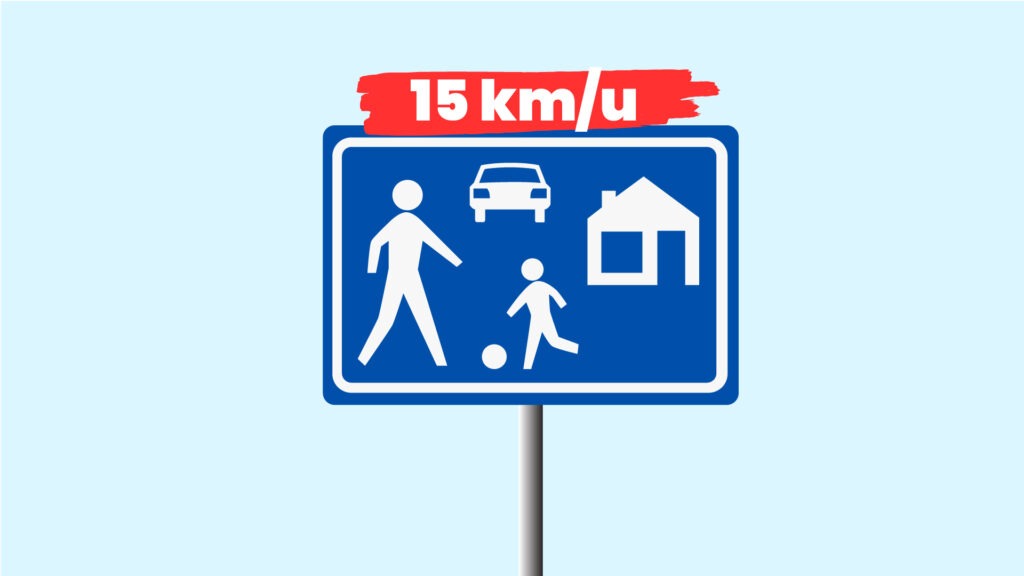 Woonerf verkeersbord snelheid