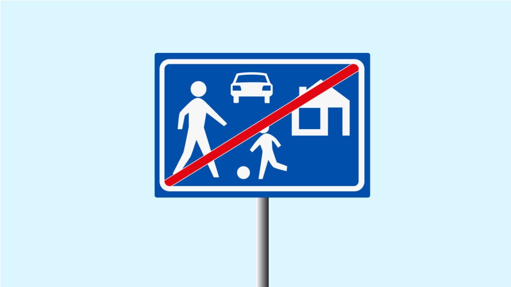 Woonerf verkeersbord verlaten