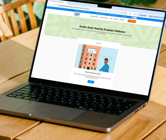 Auto theorie examen oefenen op laptop